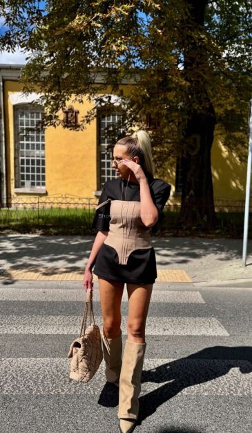 LA MILLA TOP GORSET SZNUROWANY BEŻ