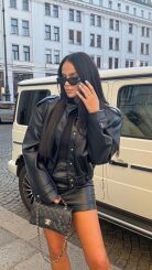 LA MILLA KURTKA BOMBER PREMIUM ECO SKÓRA CZARNA