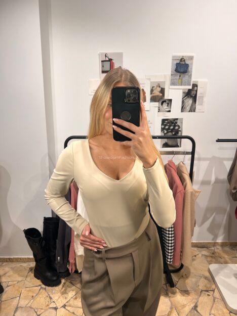 SEMPRE BODY V-NECK BEŻ