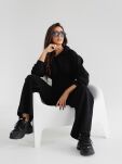 BY O LA LA...! KOMPLET BLUZA GORSET + SPODNIE CZARNY - 2