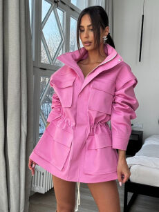 EMO KURTKA-KAMIZELKA JEANSOWA 2w1 RÓŻ