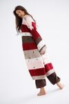 BY O LA LA...! SWETER KARDIGAN Z DZIURAMI W GRUBE PASY BEŻ/RÓŻ/MERLOT/ŚMIETANA/BRĄZ - 5