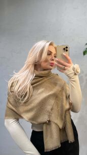 SZAL CHUSTA Z BŁYSZCZĄCĄ NITKĄ ROSALIE BEŻ