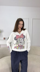 SWETER MINI MOUSE Z KATUREM ŚMIETANA