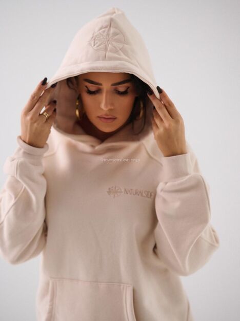 NATURAL SIDE BLUZA Z KAPTUREM BASIC LOGO BEŻ