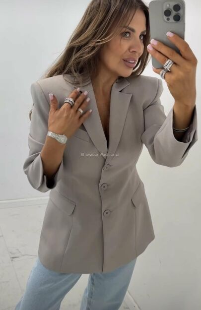 EMO MARYNARKA TALIOWANA  BUSINESS BEŻ