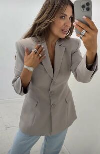 EMO MARYNARKA TALIOWANA  BUSINESS BEŻ