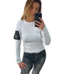 BY O LA LA...! BLUZKA BASIC Z KIESZONKĄ BIAŁA - 5