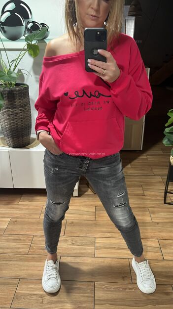 BY O LA LA! SPODNIE JEANSY A'LA BOYFRIEND SZARE