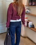BY O LA LA! BLUZA BOMBERKA Z SUWAKIEM BORDO (BLACK CHERRY) - 5
