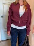 BY O LA LA! BLUZA BOMBERKA Z SUWAKIEM BORDO (BLACK CHERRY) - 2