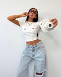 LA MILLA T-SHIRT KOKARDKI ŚMIETANA - 4