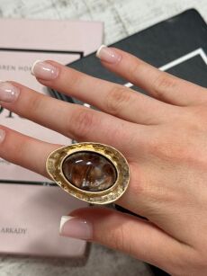 PIERŚCIONEK Z KAMIENIEM SPARKLING EYE BRĄZ/ZŁOTO