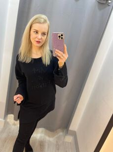 BY O LA LA! OVERSIZOWA BLUZA ART&FASHION CZARNA