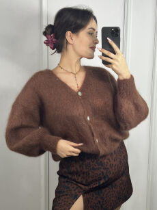 SWETER KRÓTKI KARDIGAN BABY MOHER AURORA BRĄZ