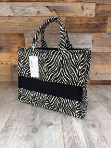 BY O LA LA ! TOREBKA KOSZYK ŻAKARDOWA ZEBRA