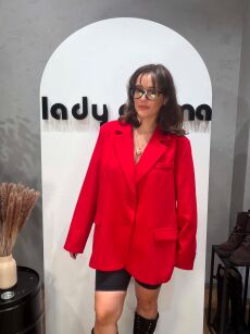 LADY DRAMA MARYNARKA BOW JARZĘBINOWA CZERWIEŃ