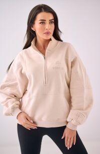 NATURAL SIDE BLUZA ZE STÓJKĄ I SUWAKIEM BEŻ