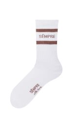 SEMPRE SKARPETY Z LOGO ŚMIETANA/MLECZNA CZEKOLADA