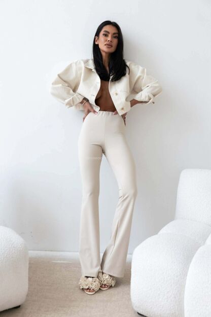 SEMPRE LEGGINSY DZWONY JANETTE JASNY BEŻ