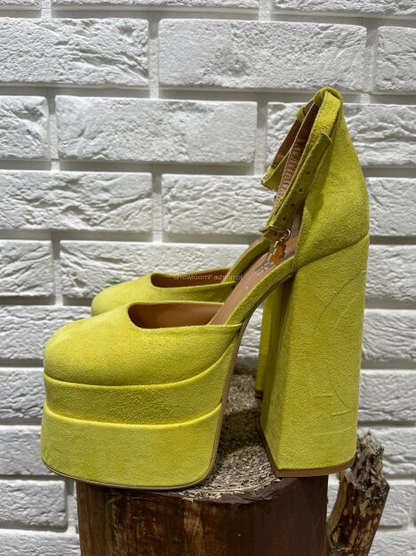BY O LA LA..! BUTY BOTKI NA SŁUPKU LIMONKA