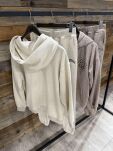 BY O LA LA...! DRES KOMPLET BLUZA + SPODNIE NATURAL MELANŻ JASNY BEŻ - 3