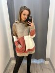 SPLOTY LUŹNY SWETER Z KAPTUREM MULTICOLOR - 2