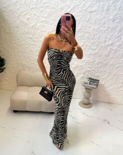 LA MILLA SUKIENKA MAXI SIATECZKA ZEBRA