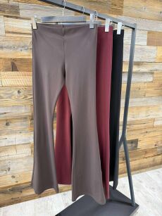 BY O LA LA! SPODNIE DZWONY GŁADKIE CZARNE