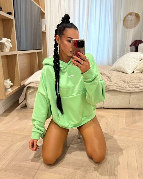LA MILLA BLUZA OVERSIZE KANGURKA LIMONKA/ZIELONA