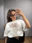ROYAL CLUB T-SHIRT HEART ŚMIETANA - 6
