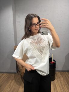 ROYAL CLUB T-SHIRT HEART ŚMIETANA