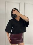 LA MILLA SPÓDNICA MINI Z ECO SKÓRY BORDO - 2