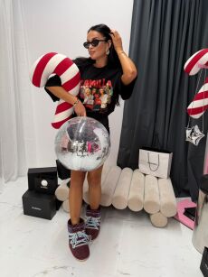 LA MILLA T-SHIRT CHRISTMAS CZARNY