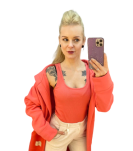 BY O LA LA...! BLUZKA TOP LOGO KORAL - 4