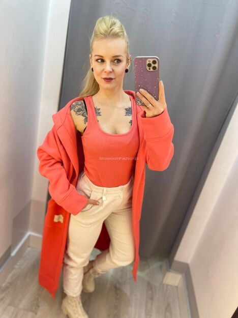 BY O LA LA...! BLUZKA TOP LOGO KORAL