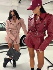 LA MILLA KURTKA RAMONESKA ECO SKÓRA BETTY BORDO/CZERWIEŃ