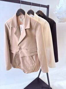 BY O LA LA...! KURTKA MARYNARKA Z ORTALIONEM OFF WHITE