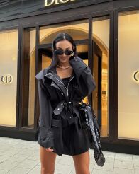 LA MILLA PŁASZCZ TRENCZ WIGILIA CZARNY