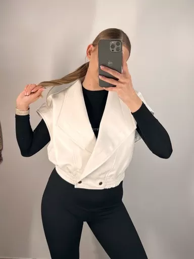 EMO KAMIZELKA Z ECO SKÓRY BIAŁA