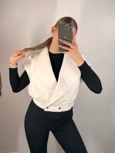 EMO KAMIZELKA Z ECO SKÓRY BIAŁA