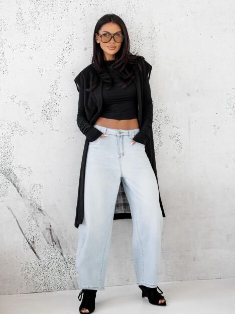 BY O LA LA! SPODNIE JEANSY BALLOON ELSA JASNONIEBIESKIE