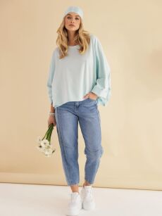 BY O LA LA! BLUZKA NIETOPERZ EMILY BŁĘKIT/MIĘTA (BLUE MINT)