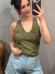ROYAL CLUB TOP V-NECK Z LOGIEM KHAKI - 4