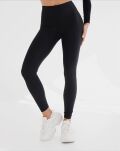 BY O LA LA! PRĄŻKOWANE LEGGINSY HIGH WAIST CZARNE - 2