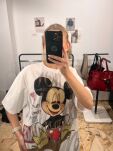 OVERSIZOWY T-SHIRT MICKEY BIAŁY - 3