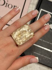 PIERŚCIONEK Z KAMIENIEM GALAXY SZAMPAN/ZŁOTO