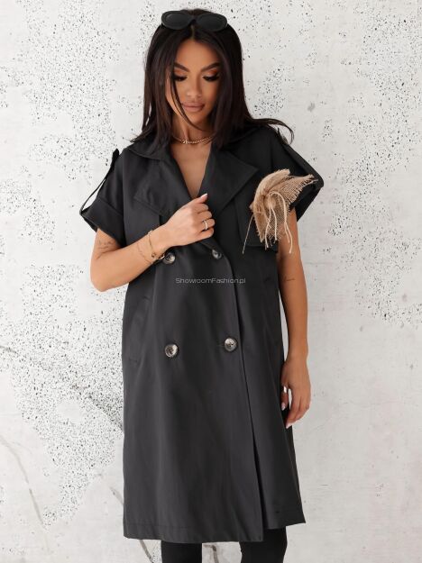 BY O LA LA...! KAMIZELKA Z KWIATEM CZARNA