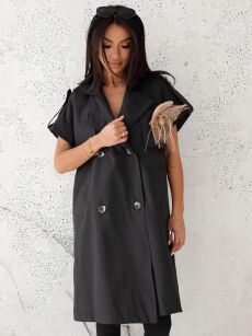 BY O LA LA...! KAMIZELKA Z KWIATEM CZARNA