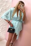 LA MILLA KOMPLET KOSZULA KIMONO + SZORTY GEOMETRIC DESIGN MIĘTA - 2